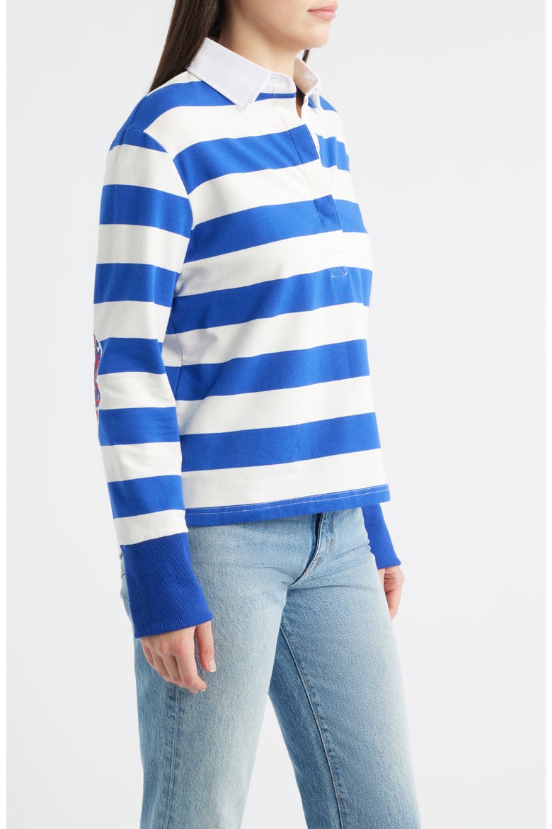 Rugby Stripe Cotton Sweatshirt, Alternate, color, AZURE BLUE STRIPE