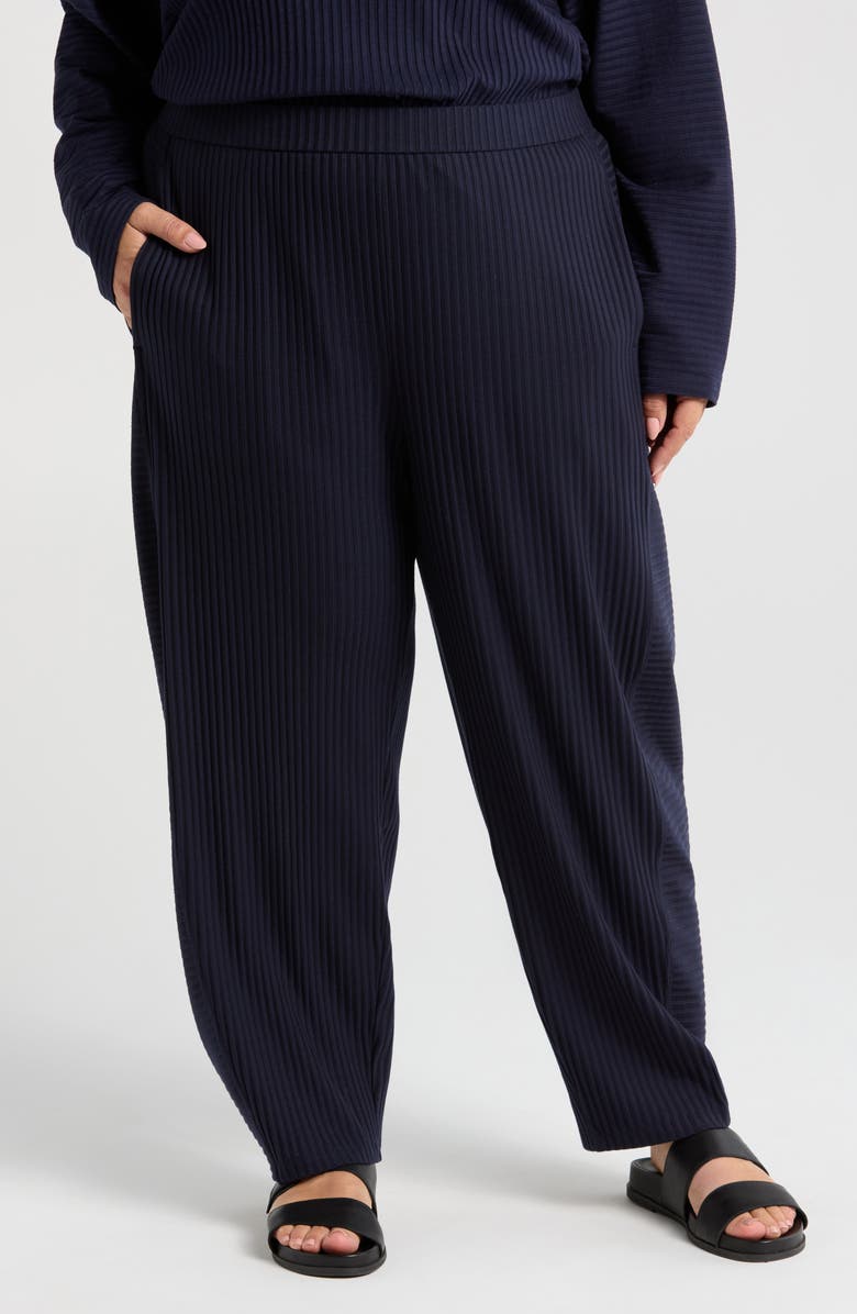 Eileen Fisher Ankle Length Rib Lantern Pants, Main, color, 