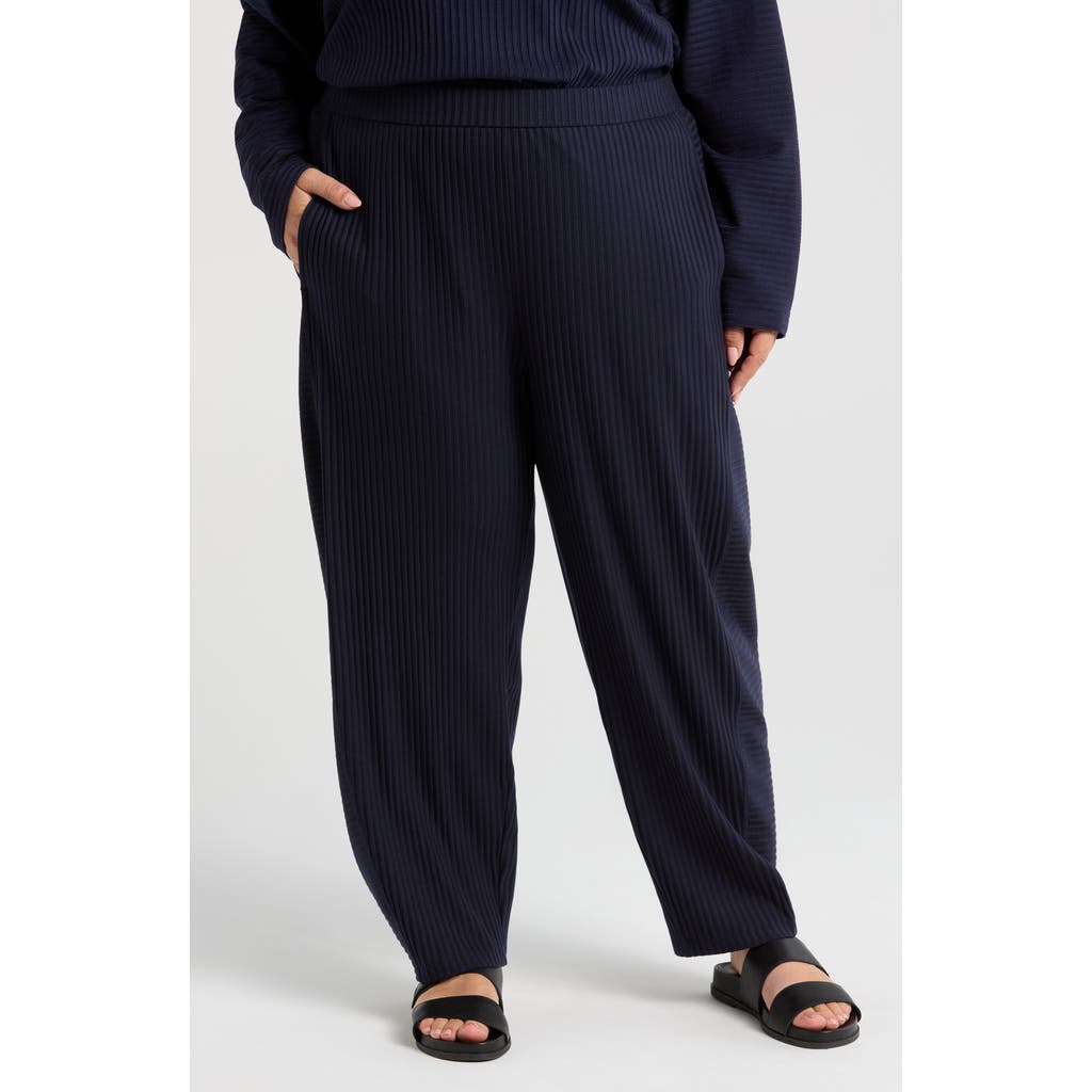 Eileen Fisher Ankle Length Rib Lantern Pants In Ink