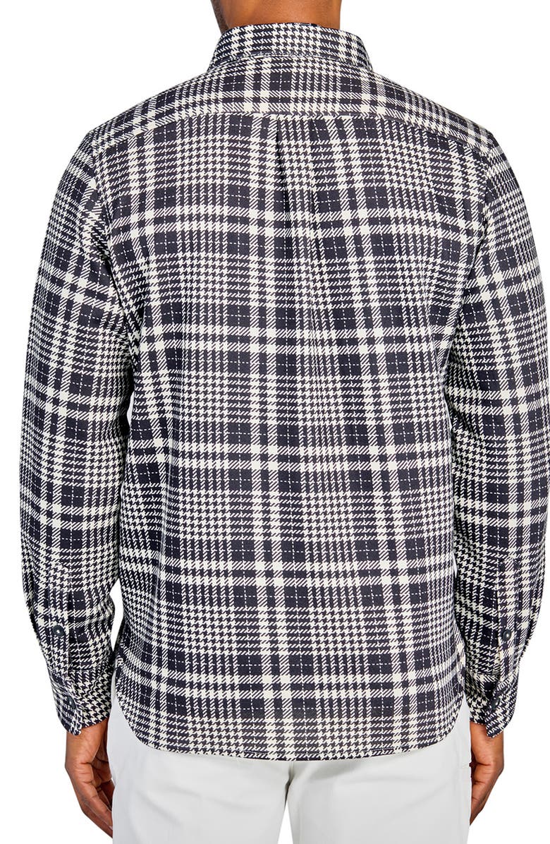 CONSTRUCT Plaid Houndstooth Shirt Jacket, Alternate, color, Black/White