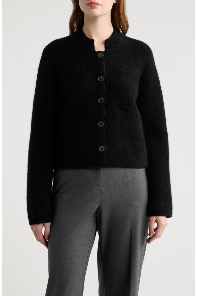 Boucle Cropped Jacket, Main, color, BLACK