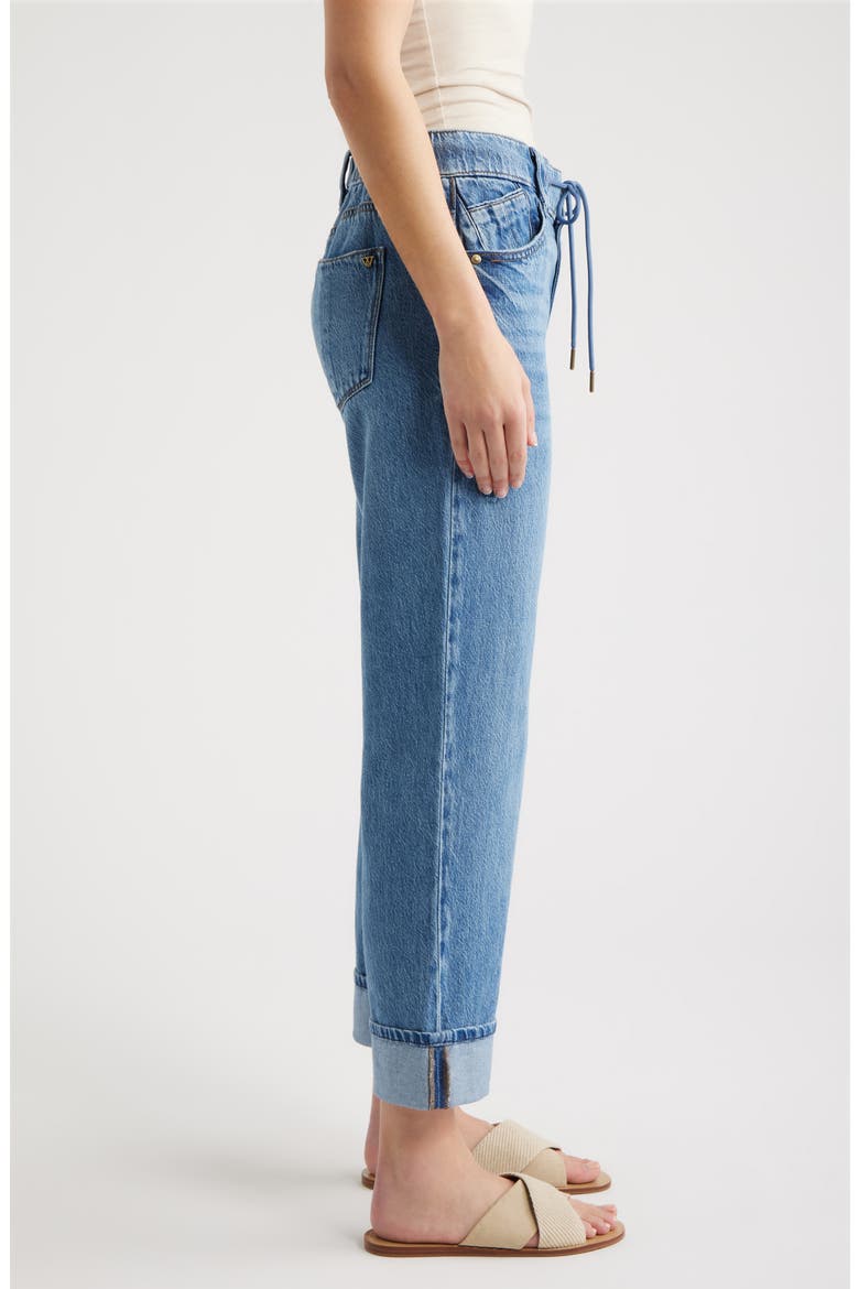 High Waist Cuffed Boyfriend Jeans, Alternate, color, BLUE VINTAGE