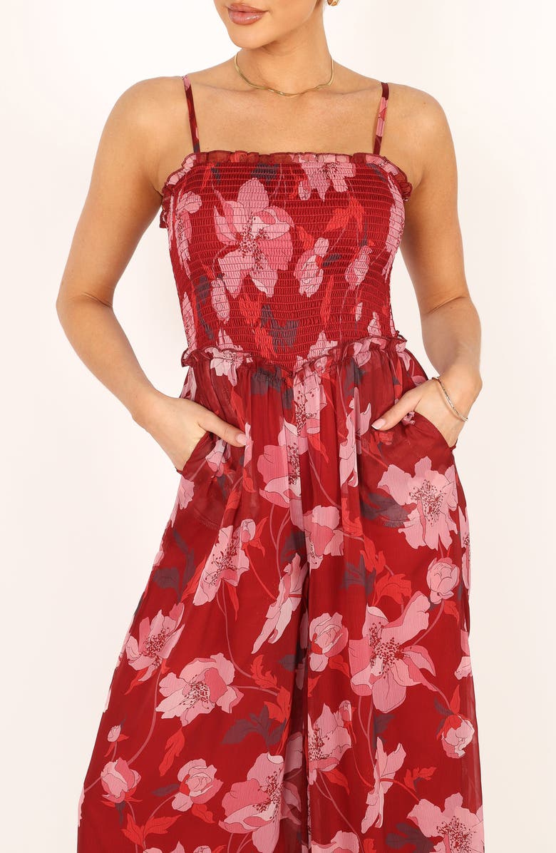 Petal & Pup Quinn Smocked Wide Leg Jumpsuit, Alternate, color,