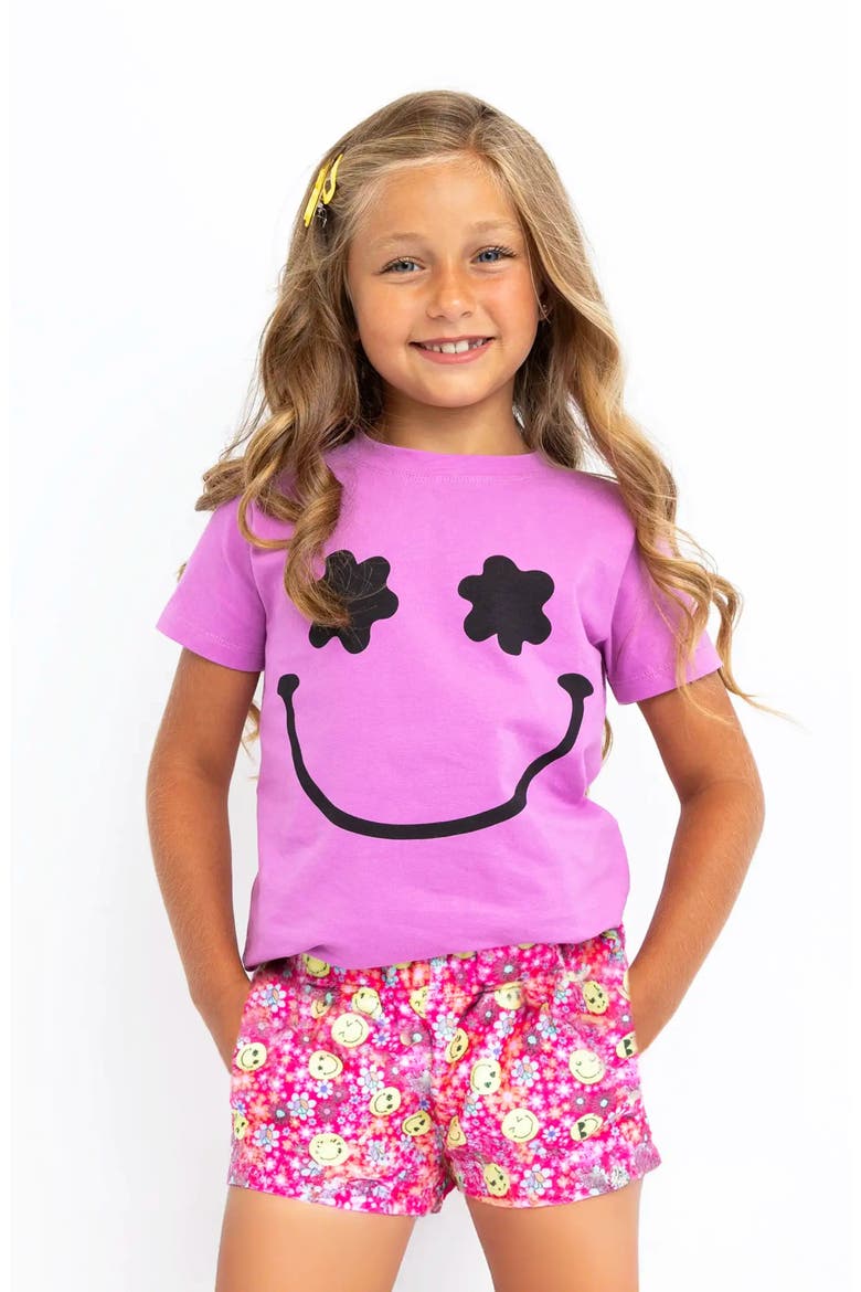 Spring Flowers Plush Lounge Shorts, Main, color, Fuchsia