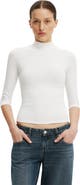 Cotton On Women's 90S Mock Neck 3/4 Sleeve