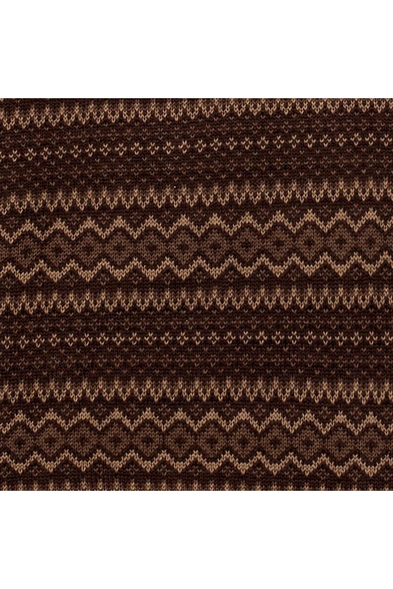 Organic Half Zip Intarsia Pullover Sweater, Alternate, color, Chocolate Fireside Fair Isle