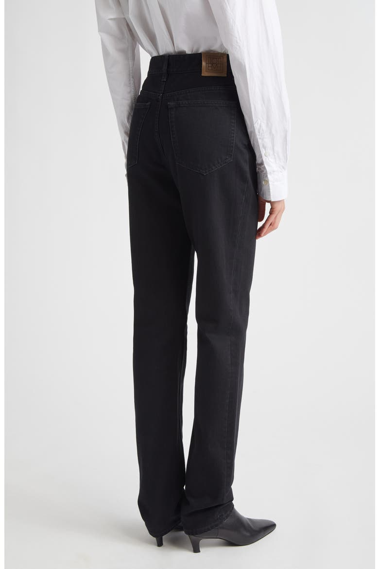 High Waist Organic Cotton Slim Leg Jeans, Alternate, color, BLACK