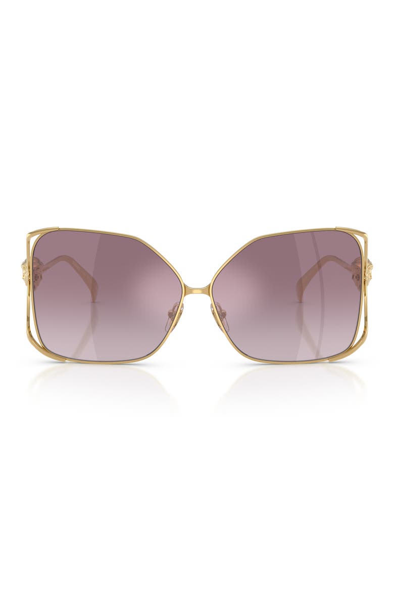 62mm Oversize Square Sunglasses, Main, color, GOLD / VIOLET MIRROR SILVER