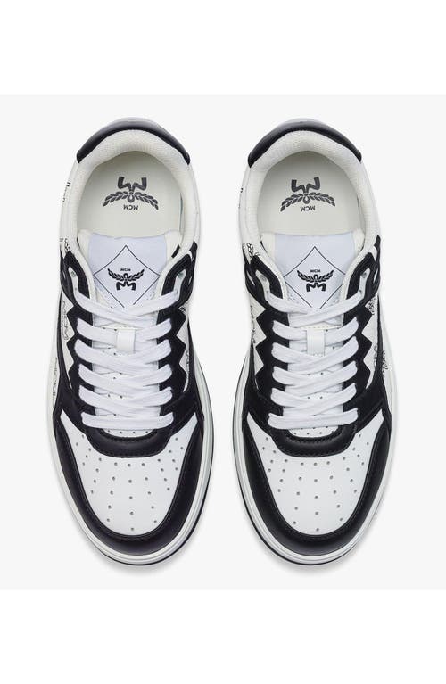 Mcm Neo Terrain Lo Sneakers In Visetos In Black & White