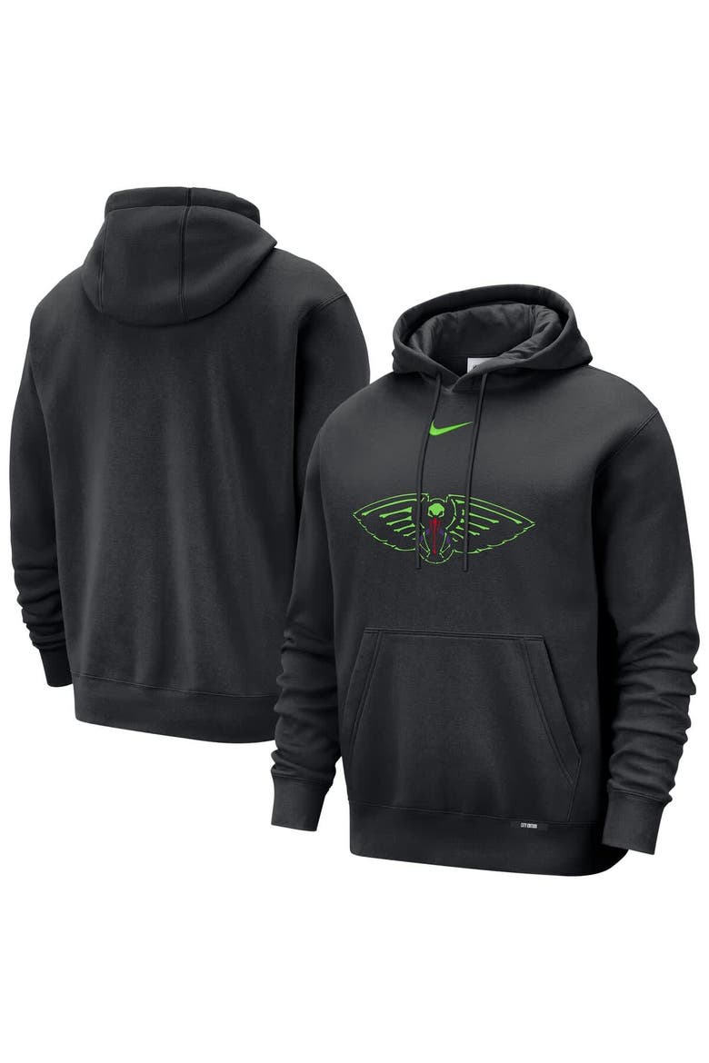 Men's Nike  Black New Orleans Pelicans 2025/26 City Edition Essential Logo Remix Hoodie, Main, color, Black