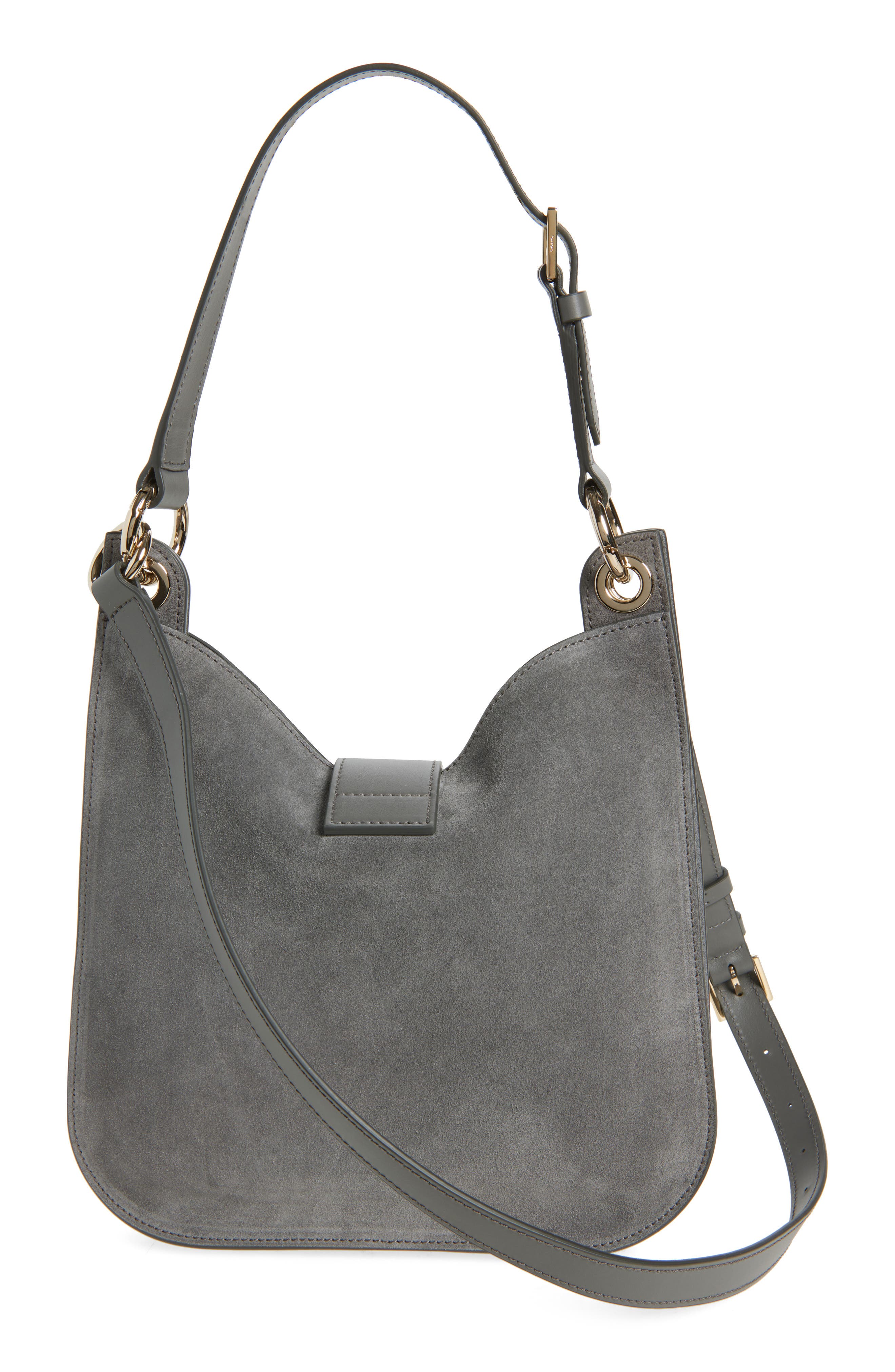 TOM FORD Small Tara Suede Top Handle Bag, Alternate, color, Grey