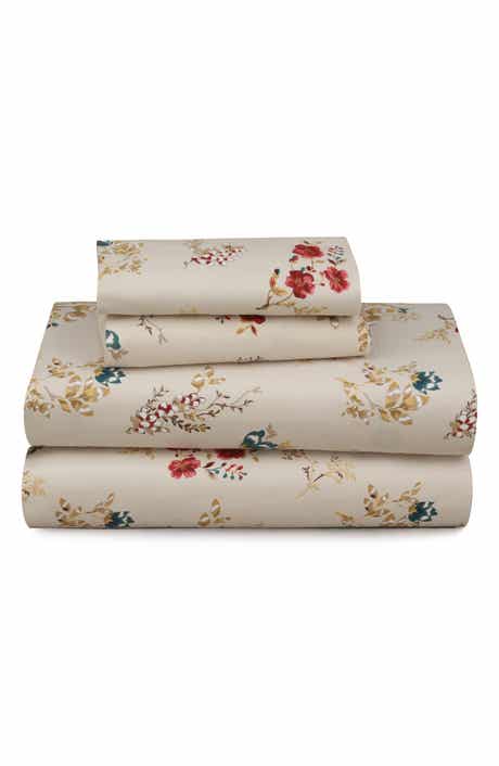 AZORES HOME Leilani Floral Cotton Flannel Sheet Set
