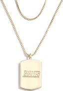 WEAR by Erin Andrews x Baublebar New York Giants Gold Dog Tag Necklace