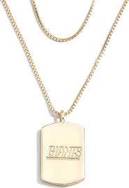 WEAR by Erin Andrews x Baublebar New York Giants Gold Dog Tag Necklace