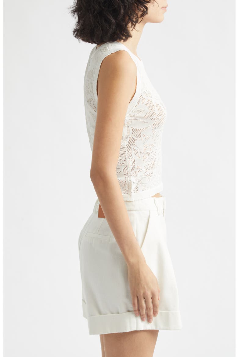 Lettie Pointelle Knit Tank, Alternate, color, OPTIC