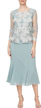 Alex Evenings Mock Jacket Midi Dress