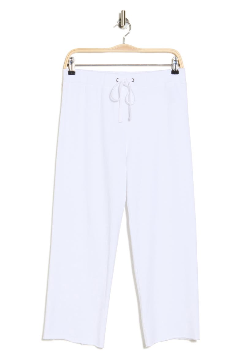 French Terry Raw Edge Sweatpants, Alternate, color, WHITE