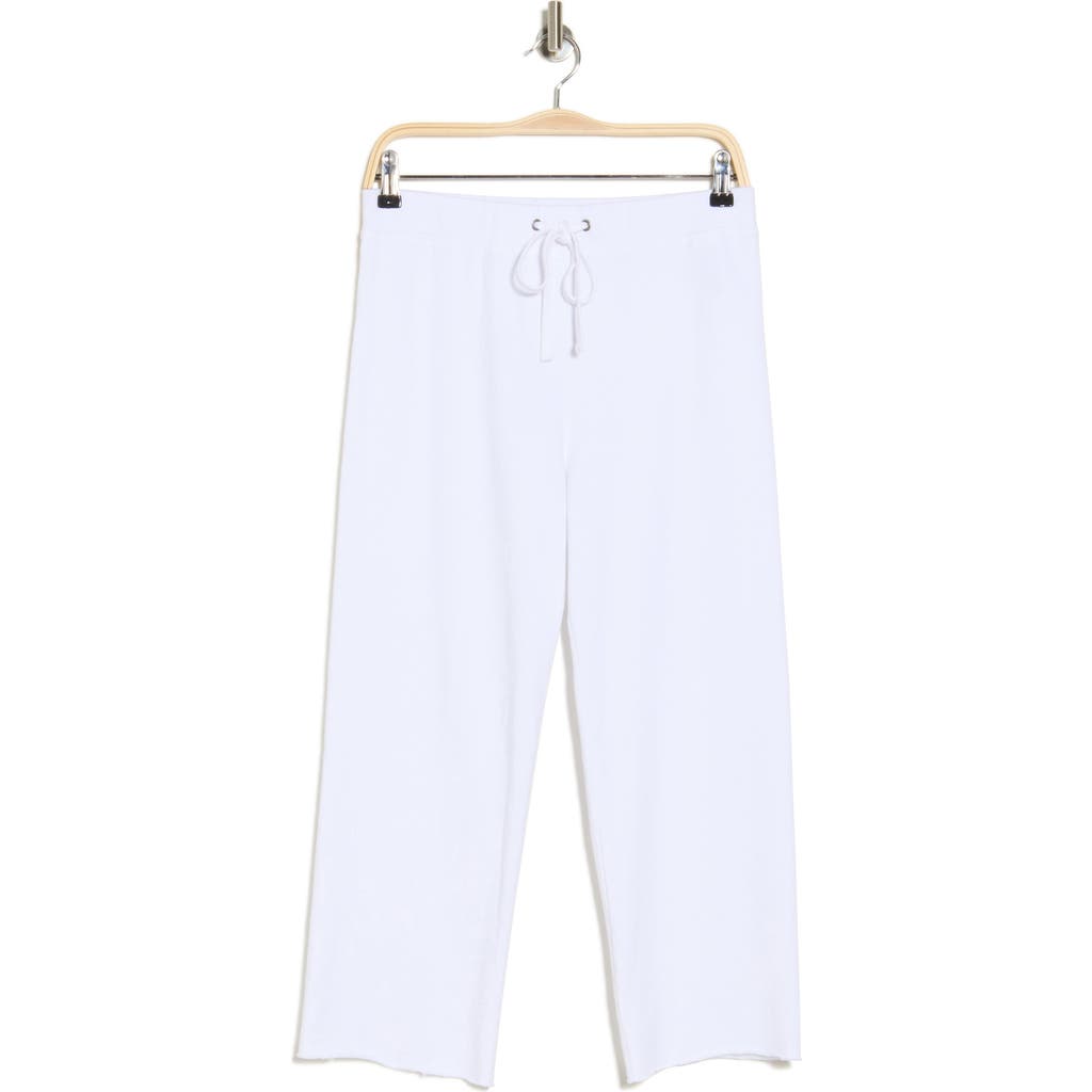 Shop James Perse French Terry Raw Edge Sweatpants In White