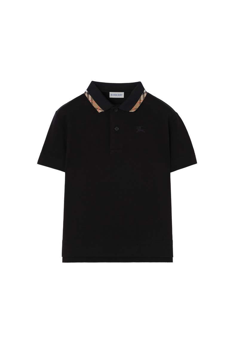 Cotton Pique Polo Shirt, Main, color, Black