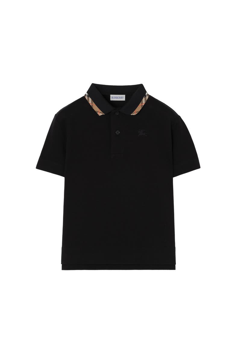 Burberry Cotton Pique Polo Shirt, Main, color, Black