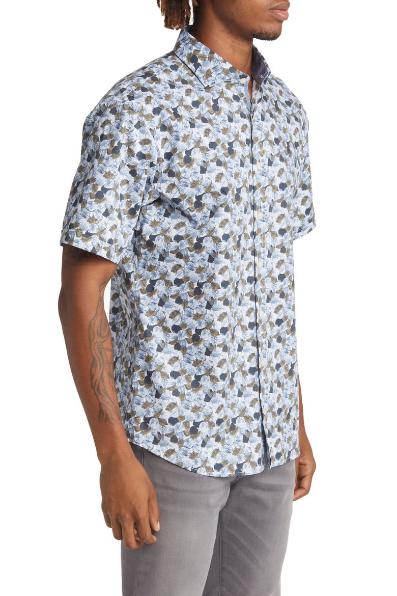 Hardy Floral Stretch Short Sleeve Button-Up Shirt, Alternate, color, MUSCAT
