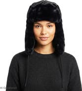 Rebecca Minkoff Faux Fur Trapper Hat with Polyurethane Ties