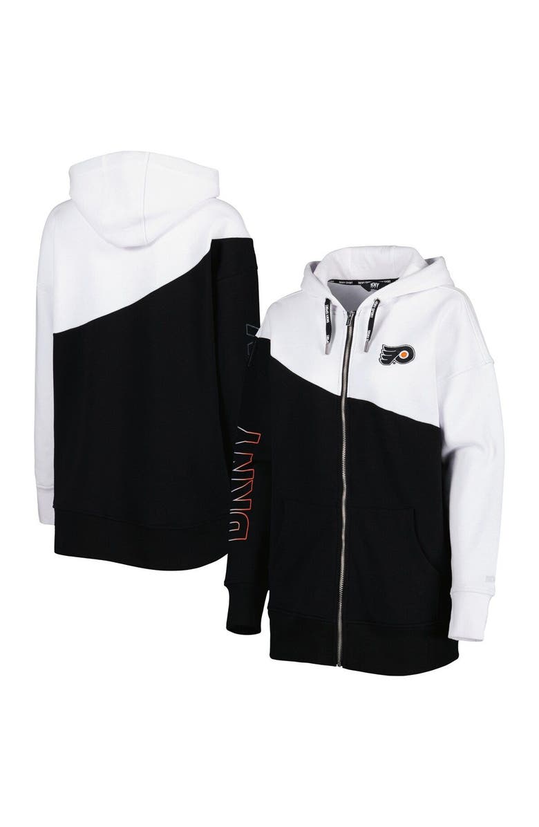 DKNY SPORT Women's DKNY Sport Black/White Philadelphia Flyers Gina Full-Zip Hoodie, Main, color, Black