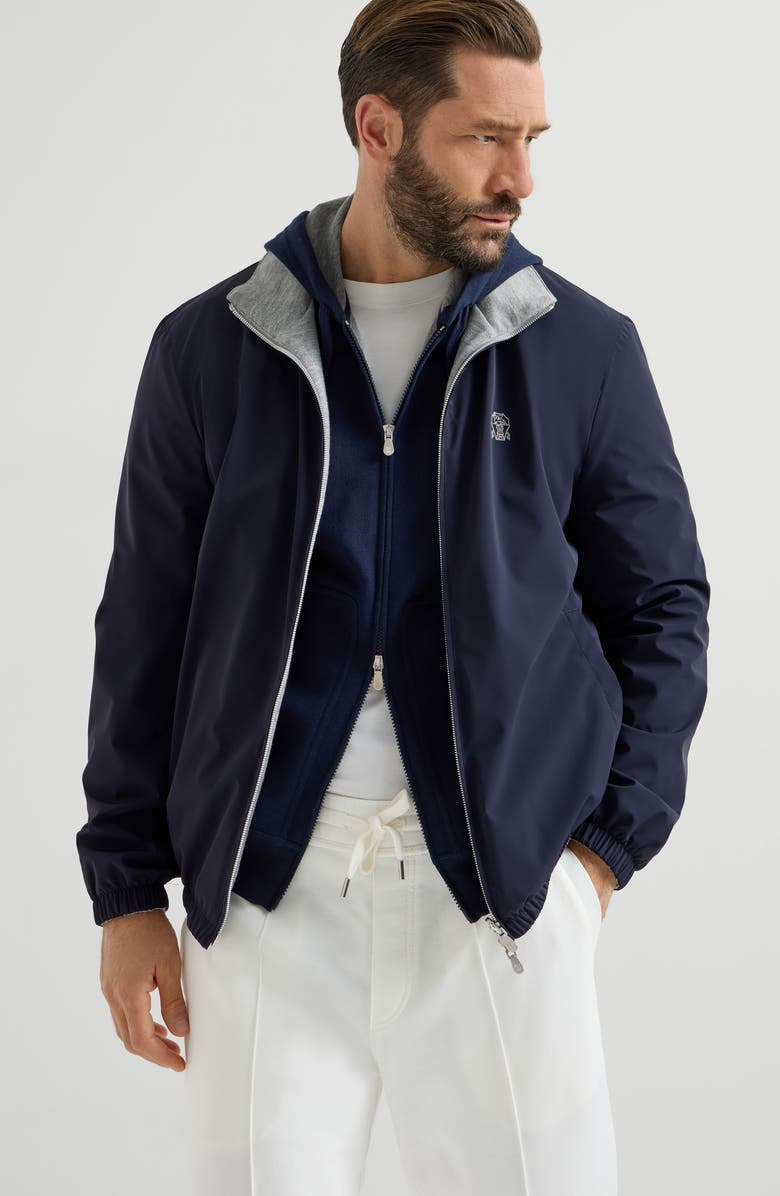 Brunello Cucinelli Reversible jacket, Alternate, color, Navy Blue
