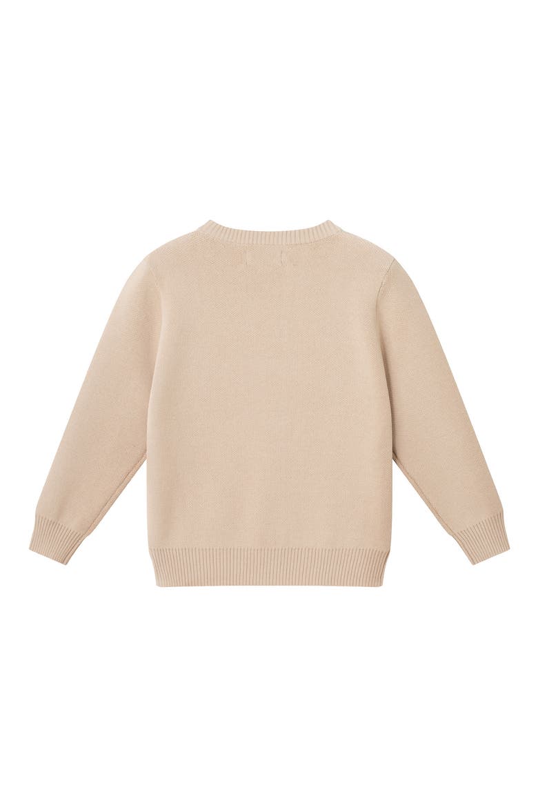 Kids' Cotton Crewneck Sweater, Alternate, color, BEIGE DINO