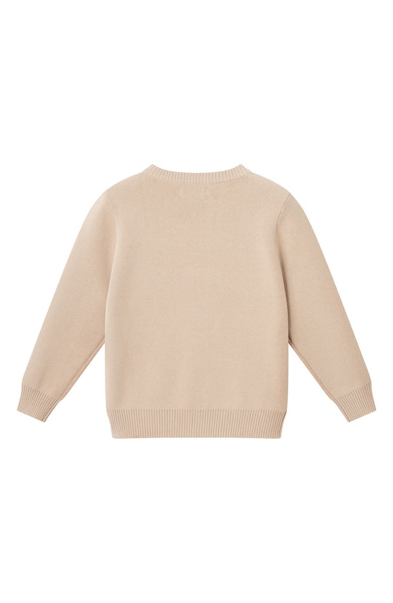 Andy & Evan Kids' Cotton Crewneck Sweater, Alternate, color, Beige Dino