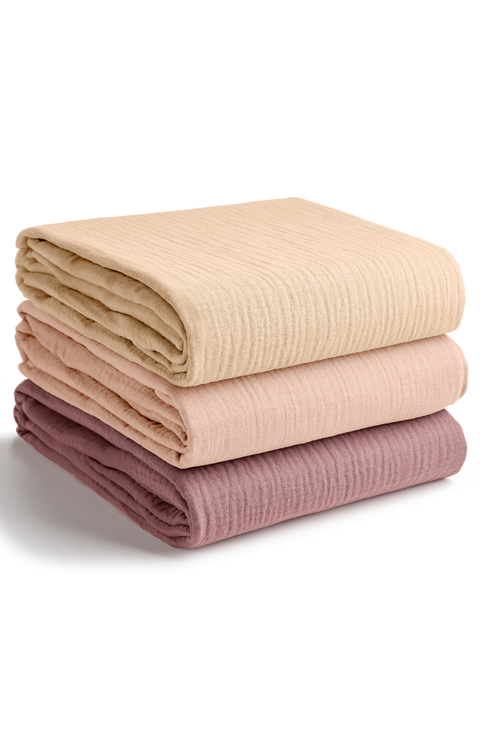 100% Cotton Muslin Swaddle Blankets Pack of 3