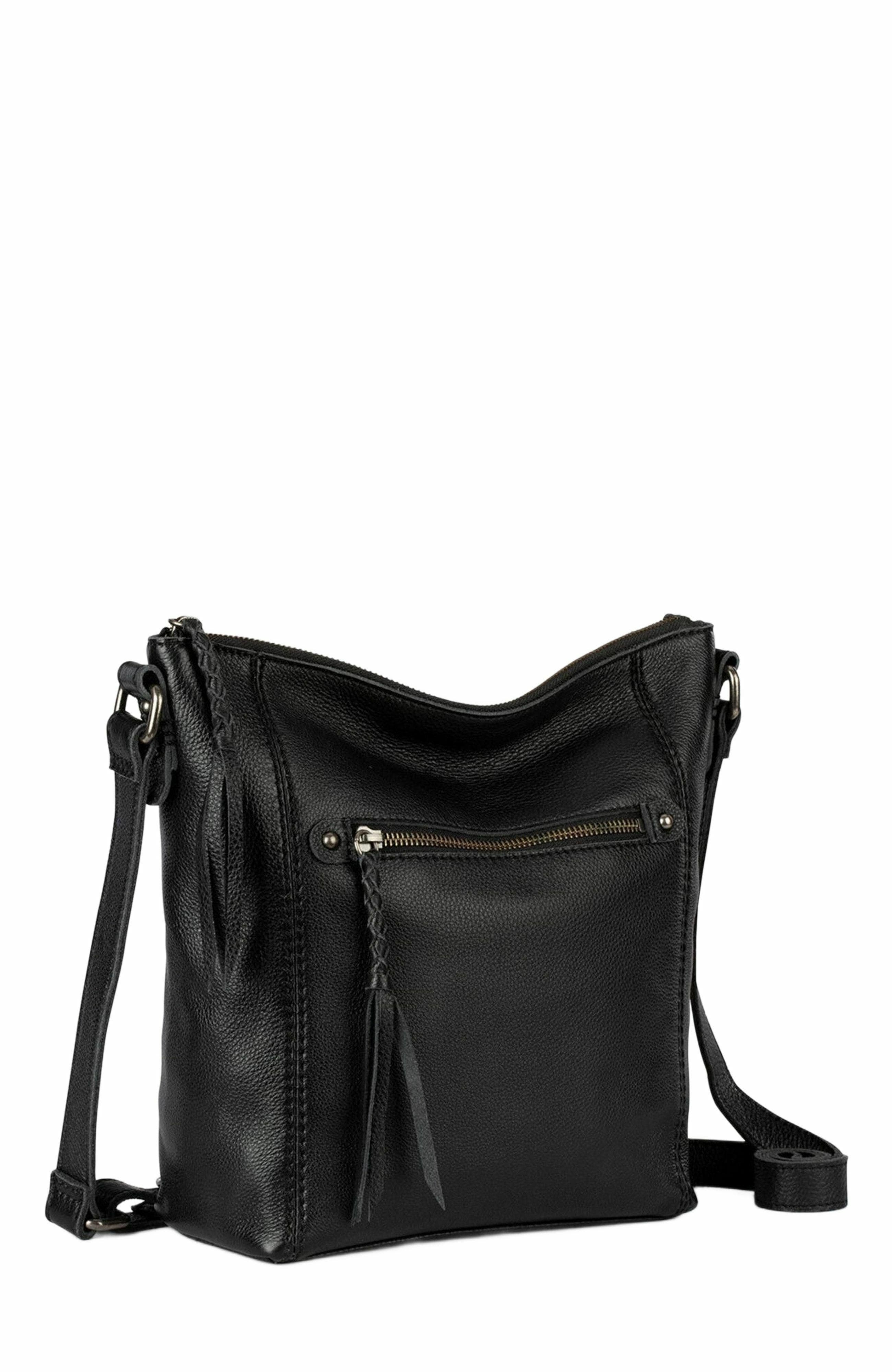 The Sak Ashland Leather Crossbody Bag, Alternate, color, Black