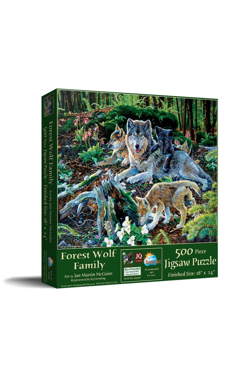 Forest Wolf Family 500 piece Jigsaw Puzzle for Adults, Main, color, Multicolor