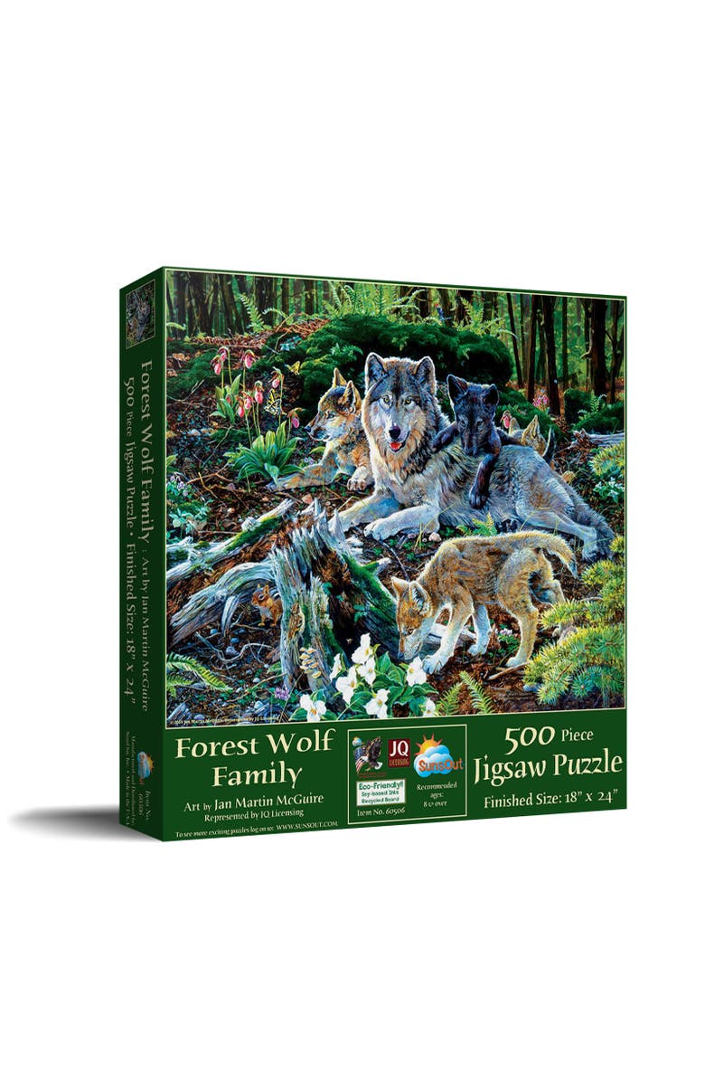 Sunsout Forest Wolf Family 500 piece Jigsaw Puzzle for Adults, Main, color, Multicolor