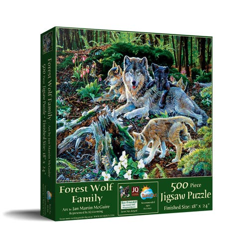 Forest Wolf Family 500 piece Jigsaw Puzzle for Adults