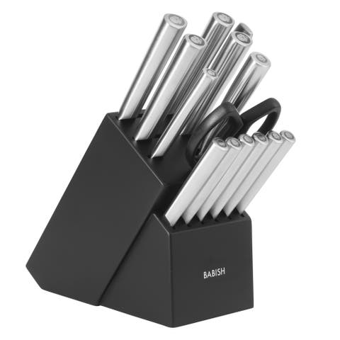 15-Piece High Carbon German Steel Full Tang Forged Knife Block Set