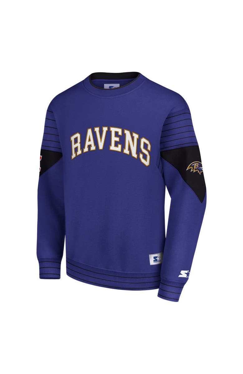 STARTER Men's Starter Purple Baltimore Ravens Face-Off Pullover Sweatshirt, Alternate, color, 
