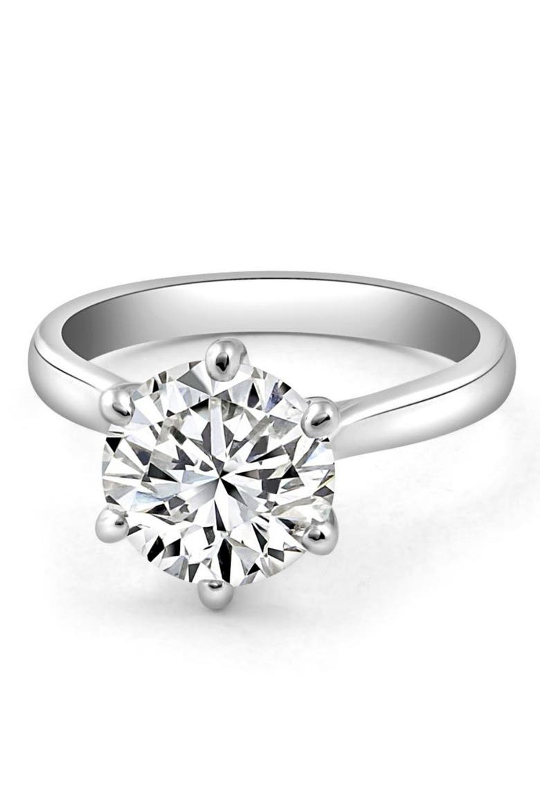 VS 2 1/2CT Lab Grown Diamond 6-Prong Solitaire Engagement Ring 14k Gold, Alternate, color, 14k White Gold