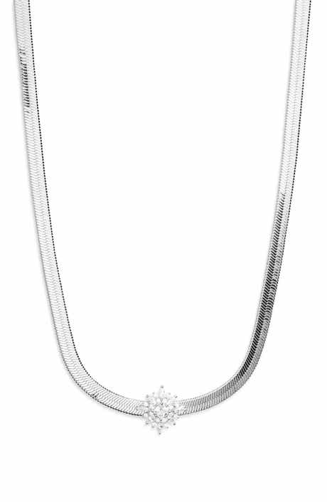 Nordstrom Cubic Zirconia Burst Snake Chain Necklace