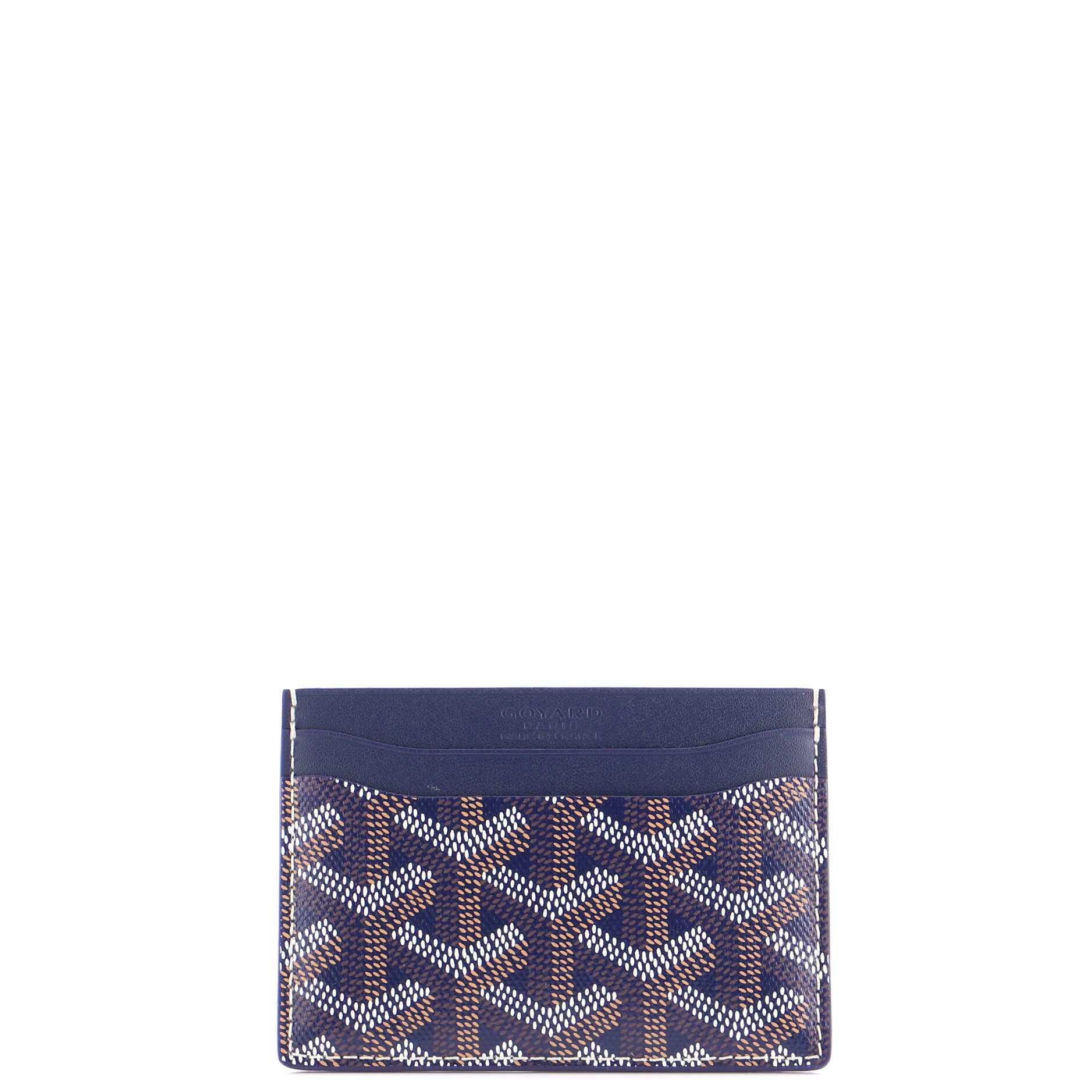 Pre-Owned Goyard Saint Sulpice Card Holder Coated Canvas, Main, color, Blue