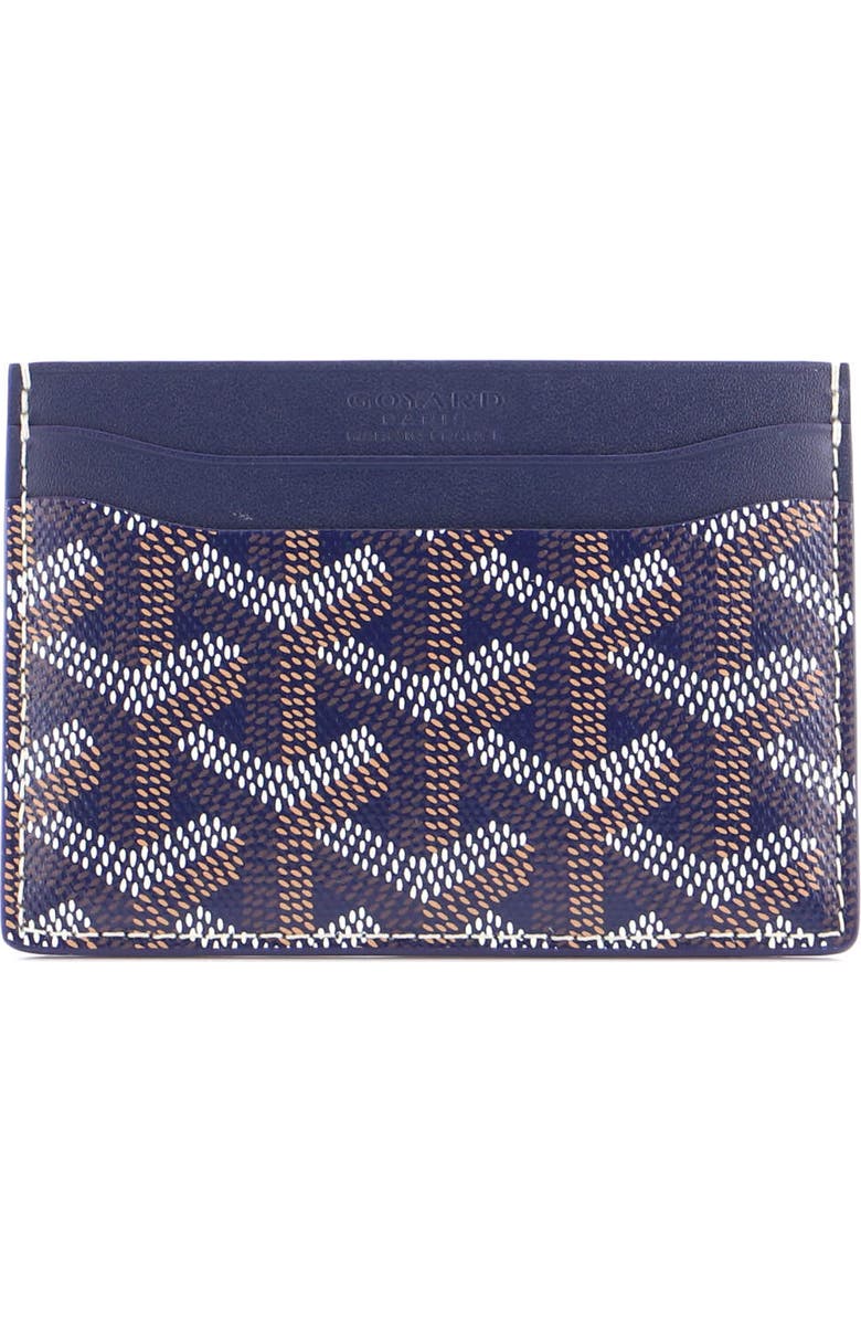Pre-Owned Goyard Saint Sulpice Card Holder Coated Canvas, Main, color, Blue