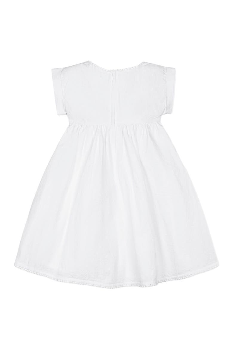 Girls' Organic Seersucker Empire Waist Dress, Kids, Alternate, color, White Seersucker