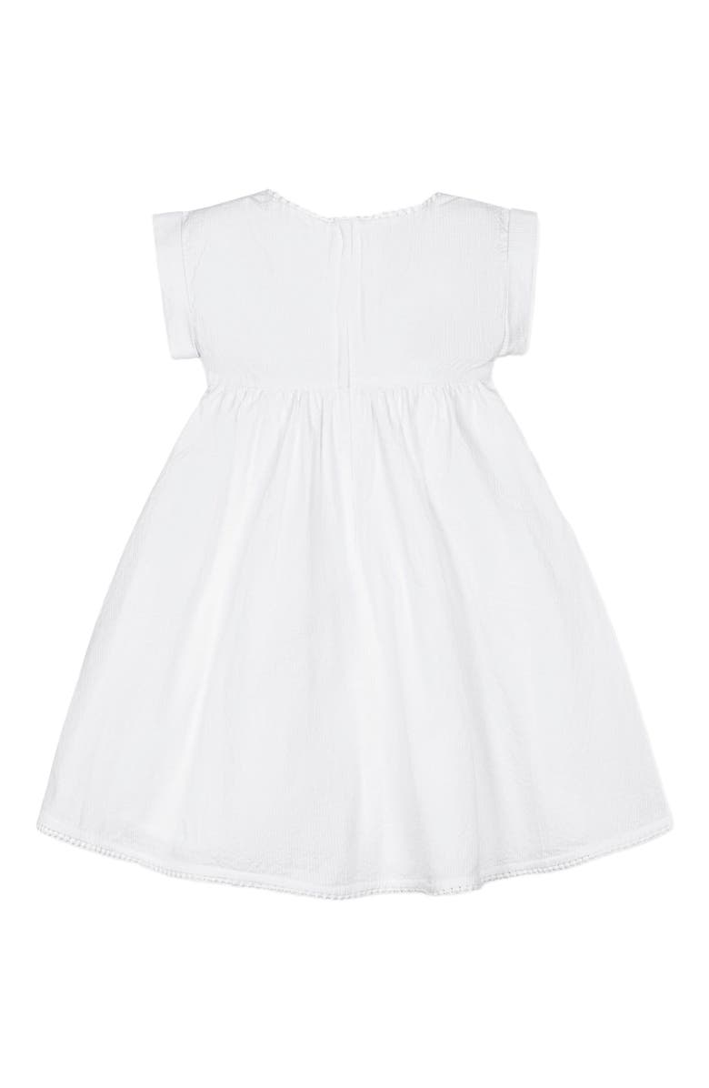 Hope & Henry Girls' Organic Seersucker Empire Waist Dress, Kids, Alternate, color, White Seersucker
