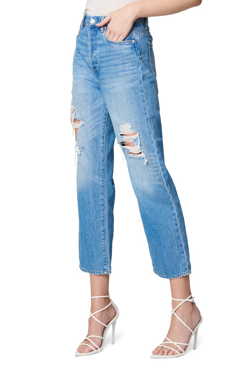 BLANKNYC Baxter Ribcage Ripped Crop Wide Leg Jeans, Alternate, color,