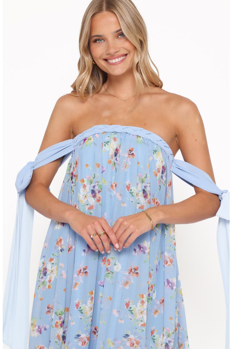 Codie Floral Strapless Maxi Dress, Alternate, color, CORNFLOWER BLUE FLORAL