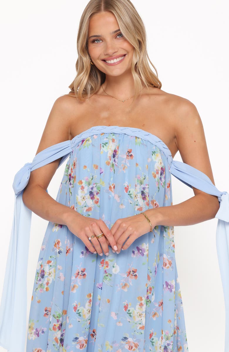Petal & Pup Codie Floral Strapless Maxi Dress, Alternate, color, Cornflower Blue Floral