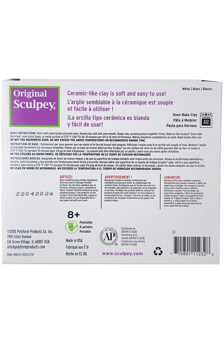 Sculpey Original Sculpey Clay White 1.75 lb Polymer, Alternate, color, Multicolored