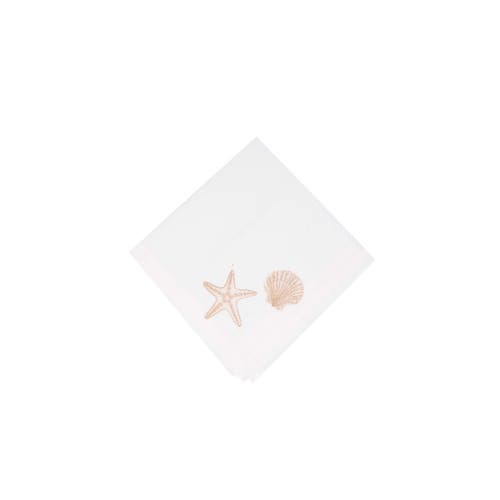 C & F Home C&f Home Sandy Coast Starfish & Shell Cloth Napkins Set Of 6 In White