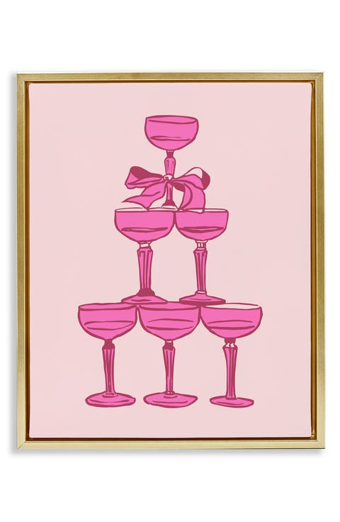 Stacked Champagne Tower Framed Art Print