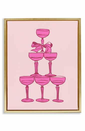 Stacked Champagne Tower Framed Art Print